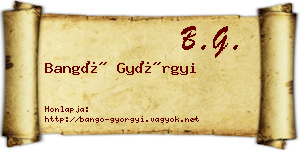 Bangó Györgyi névjegykártya